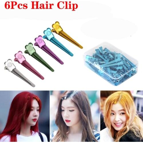 6pcs Silver Color Plated Hair Clips Barrette For Women Color fluffy Hair Root Positioning Clip Girls Hair Accessories