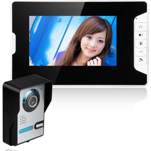 7 Inch Video Door Phone Doorbell Intercom Kit Video Doorbell Wired Video Intercom System Color Monitor and IR HD Door Camera