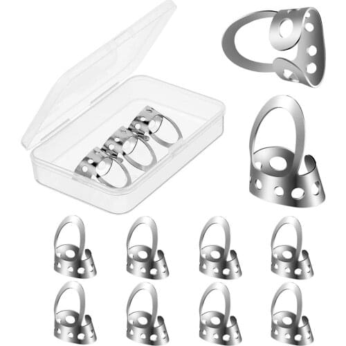 8 Packs Adjustable Finger Picks Plectrum with Plastic box for Banjio Classical Acoustic Guitar Picks Electric Guitar Accessories