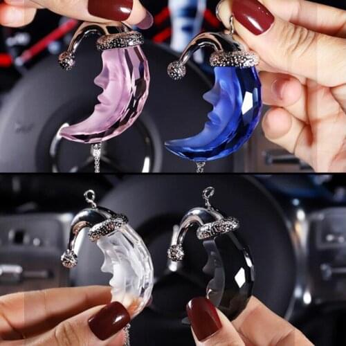 Car pendant crystal creative cute lady car pendant ornament car high-end rearview mirror moon man car pendant