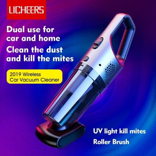 Licheers Wireless Car Vacuum Cleaner 4500pa Strong Power 120W 4.5KPA UV kill Mites Auto Portable Vacuums Clean for Car or home