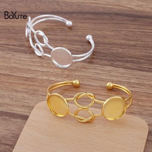 BoYuTe (5 Pieces/Lot) Fit 20MM Cabochon Blank Bracelet Base Settings Diy Handmade Jewelry Accessories