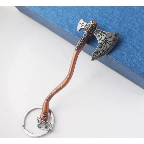 God of War 4 Leviathan Key Chain Kratos Axe Charm Pendant Car Game Jewelry Action Figure Cosplay Toys