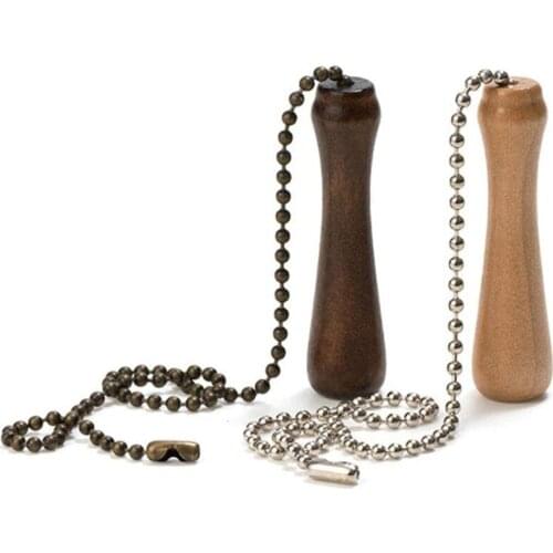 Uxcell Wooden Pillars Walnut Pendant 12 Inch Antique Brass Pull Chain For Lighting Fans, Ceiling Fans, Ventilation Pack Of 2