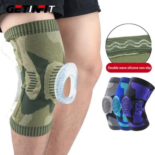 Getinfit 1Pcs Sports Knee Camouflage Knit Compression Leg Guards Basketball Football Running Support Meniscus Protector Patella