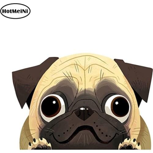 HotMeiNi 13cm x 8.9cm Pug Waterproof Car Sticker Funny Pet Dog Decal Animal Car Sticker for Window Trunk Bumper Laptop Decal