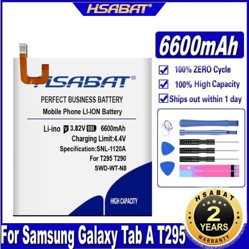 HSABAT SWD-WT-N8 6600mAh Tablet Battery for Samsung Galaxy Tab A T295 T290 Batteries