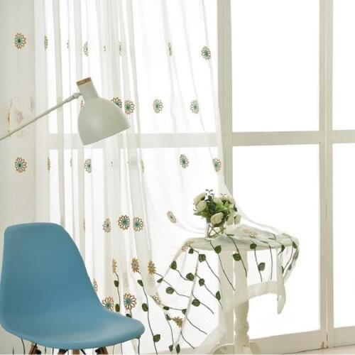Indonesian Small Chrysanthemum Sunflower Curtains for Living Dining Room Bedroom
