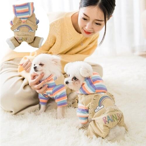 Fashion Cartoon rainbow Pet Dog Clothes for Dogs Coat Hoodie Sweatshirt Winter Ropa Perro Dog Clothing Cartoon Pets Clothing