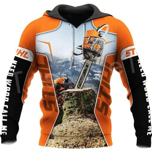 LIASOSO Fashion Hoodie Men Worker Chainsaw Lumberjack Logger Tool Instrument Pullover Men/Women 3D Printed Hoodies Sweatshirt