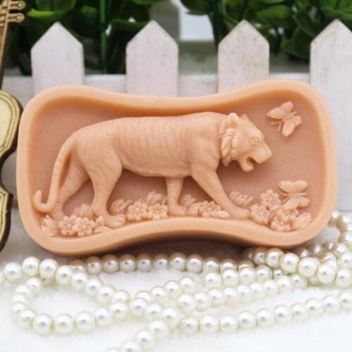 New Product!! 1pcs New Style Tiger (ZX289) Food Grade Silicone Handmade Soap Mold Crafts DIY Silicone Mould