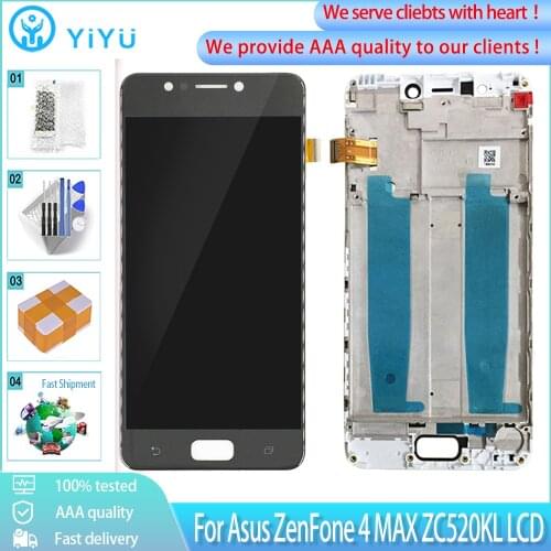 Original 5.2" LCD For Asus ZenFone 4 MAX ZC520KL X00HD LCD Display Touch Screen Digitizer Assembly Frame Replacement Free Tools