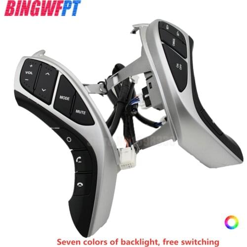 Steering Wheel Bluetooth Button Audio Cruise Control Switch for Hyundai Elantra 7 color backlight free switching