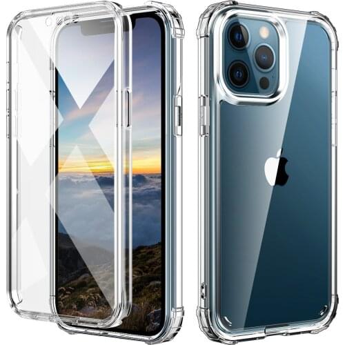 TPU+PC Transparent Protective Back Cover for Iphone 11 12 13 Pro Max Mobile Phone Case XR XS Max Shockproof Shell