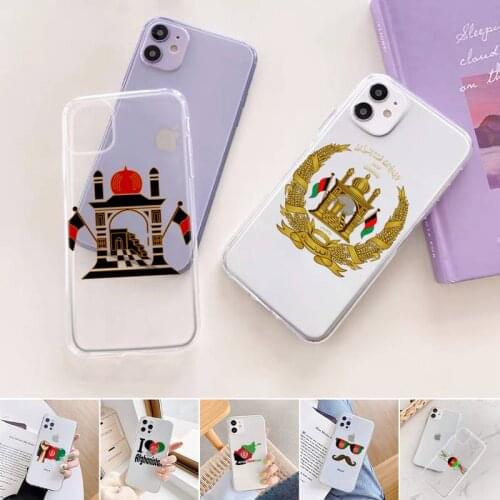 Afgha Flag Phone Case Transparent for iPhone 11 12 6 7 8 Pro X XS Max XR Plus Silicone Soft TPU Clear mobile bags coque shell