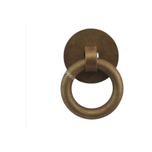 Chinese style antique copper cabinet drawer buckle handle classic diameter 2.5CM