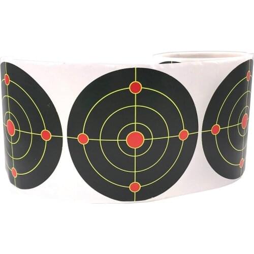 7"/18cm Self-Adhesive Splatter Splash & Reactive(Colors Impact) Shooting Sticker Targets(Bulls-eyes) 100Pcs per Roll