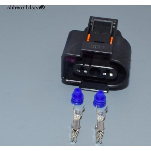 Shhworldsea 1J0973202 For VW Golf MK5 MK6 Jetta Passat Tiguan For Audi A4 A6 Q5 R8 TT 2 Pin Plug Washer Fluid Sensor Pigtail