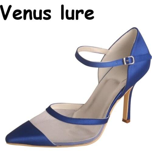 23 Colors Wedding Heels for Bridesmaid Royal Blue Pointed Toe Party Pumps