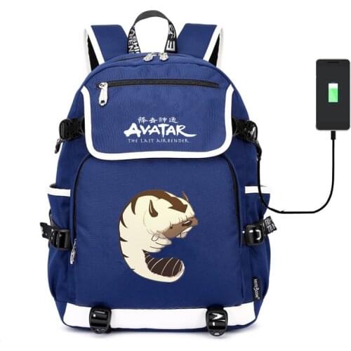 Avatar The Last Airbender Tardis canvas School Bag Bardoon Backpack USB charging Laptop bag travel bag rucksack for teenagers