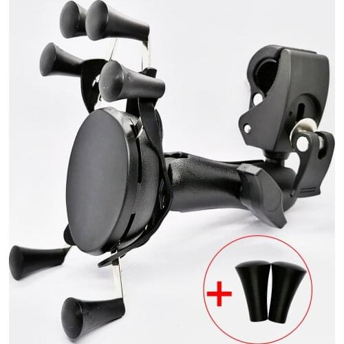 Universal Bike Cell Phone Holder Cradle Stand Motorcycle Handlebar Rail Mount Holder for 4-6 inch Mobile Phones and GPS