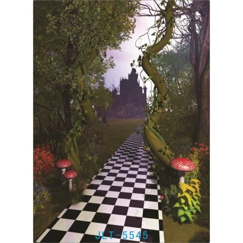 Background for Photos Forest Path Calstle Computer Printed Vinyl Photography Backdrop Photocall for Weddings Children Baby