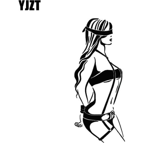YJZT 6.2*15.2CM Provocative BDSM Desire Lady Popular Artistical Style Car Sticker Decal Black/Silver Vinyl C20-1160