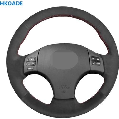 DIY Hand-stitched Black Hige Soft Suede Steering Wheel Cover for Lexus IS IS250C IS250 IS300 IS300C IS350 IS350C F SPORT