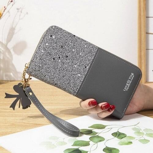 Bling Women Wallet Long Creative Female Card Holder PU Wallet Coin Purses Girls Envelope Leather Wallet New