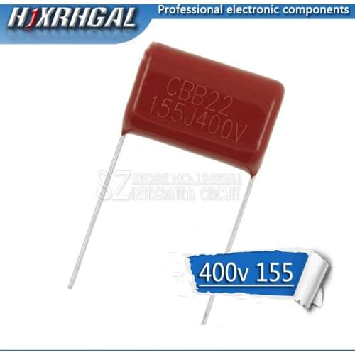 10PCS 400V155J 1.5UF Pitch 20MM 400V 155 1500nf CBB Polypropylene film capacitor hjxrhgal