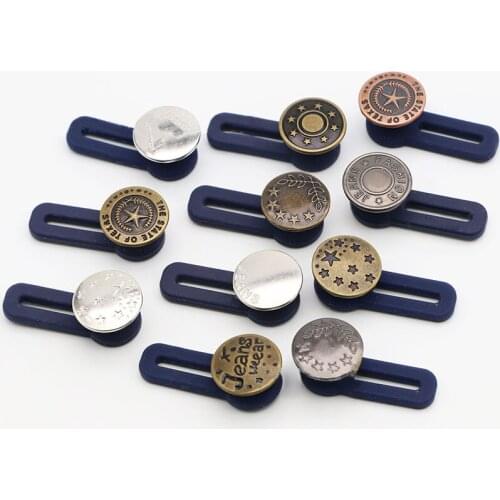 10pcs Sewing Buttons Adjustable Disassembly Retractable Jeans Waist Button Metal Extended Buckles Pant Waistband Expander