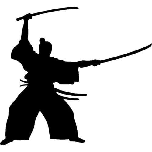 15cm*13.7cm Katana Fashion Stickers Decor Vinyl Car Styling Decal Black/Silver S3-5634