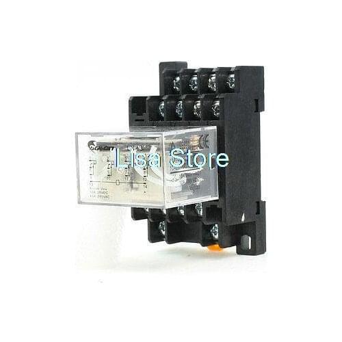 24V DC Coil 3PDT 11P General Purpose Power Relay LY3J 5A 250VAC/28VDC w Base