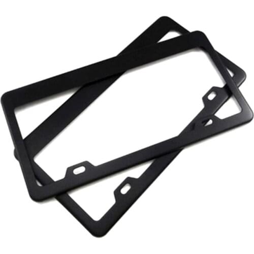 2pcsTag Cover Holder With Screw Caps Car Styling Black Newest Stainless Steel Car Auto Vehicles License Plate Frame