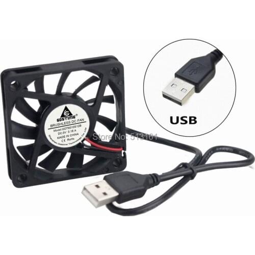 5 Pieces Gdstime 5V USB Computer Case Fans 60mm 60x60x10mm Mini Cooler Cooling Fan