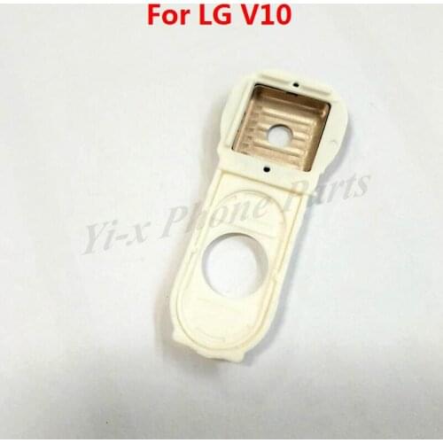 50PCS/lot Back Cover Lens for LG V10 Camera Glass with Frame Holder Button for LG H968 F600 Repair Part