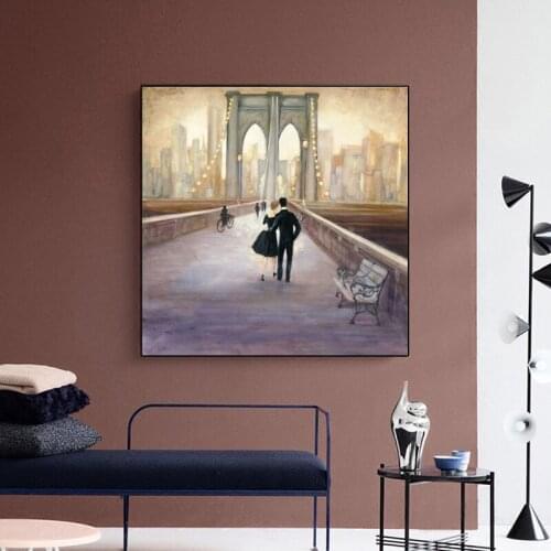 Abstract Landscape Canvas Painting Modern Couple Bedroom Decoration Wall Art Poster Prints Nordic Living Room Home Decor Picture