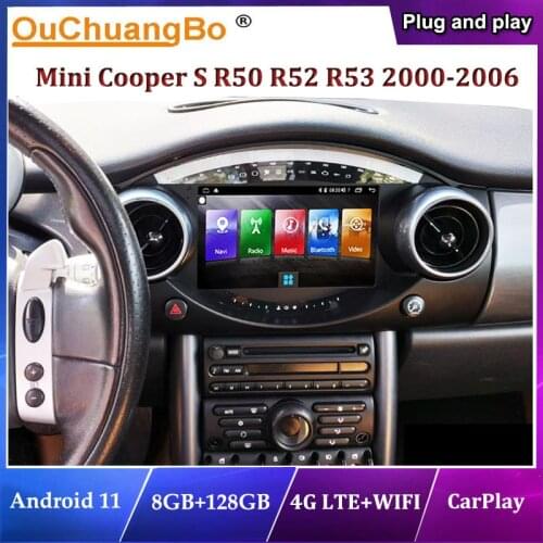 Ouchuangbo 4G car radio android 10 for Mini Cooper S R50 R52 R53 2000-2006 support 8 core 6GB 128GB Carplay Video Player
