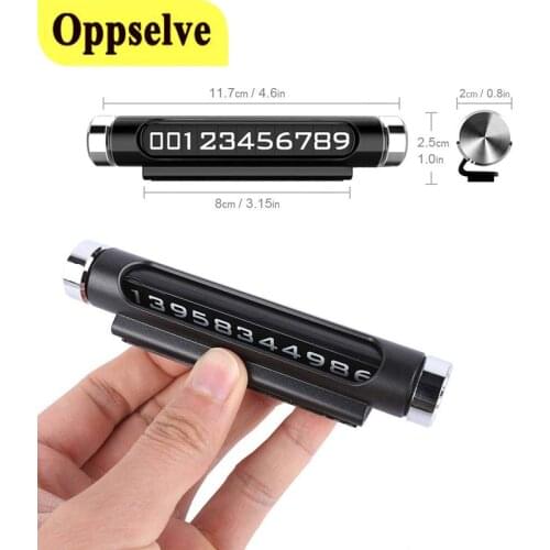 Oppselve Car Temporary Parking Card Phone Holder Luminous Phone Number Plate Auto Sticker Drawer Style Car-Styling Rocker Switch