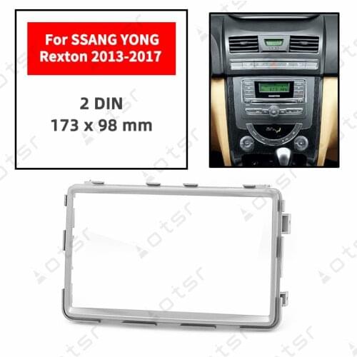Car Radio Fascia Stereo Panel Plate For SSANG YONG Rexton 2013 2014 2015 2016 2017 Frame Dash Kit