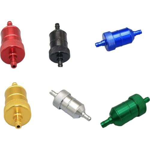 Colors CNC Universal Morotcycle Oil Filters 1/4 6mm Inline Gas Fuel Filter For Dirt Bike ATV Go-Kart Y Honda Harley XR KLX KX