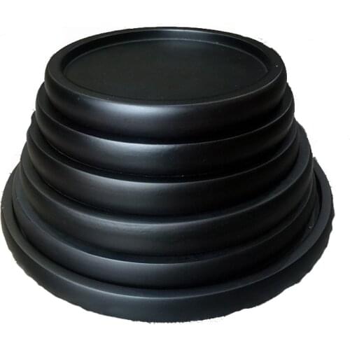 Jingdezhen New Wooden Vase Base Incense Burner Stone Buddha Statue Flower Pot Base Tea Pot Round Wooden Tray Ornament
