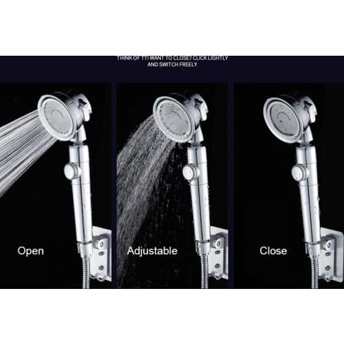 Skin Care High Pressure 3 Modes Shower Head with Stop Button Water Saving Sprayer Replaceable Filter Bathroom Accessories