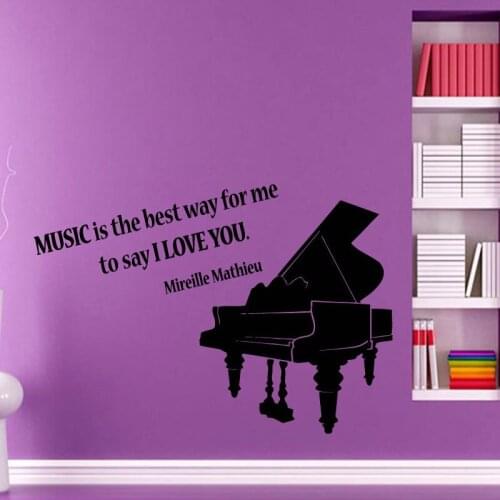 Piano Wall Sticker Music Is The Best Way For Me To Say I Love You Home Decor New Design Vinyl Wall Decal Art Murals Decoration