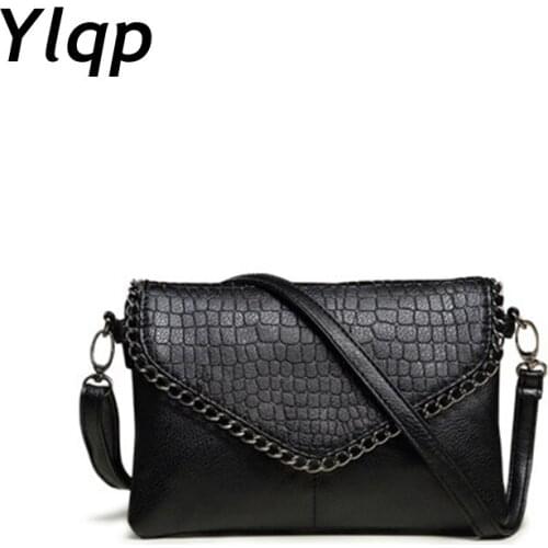 2019 Retro envelope clutch Vintage Black Women leather handbag Women Clutch Purse Women Messenger Bag crossbody bolsas femininas