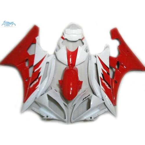 Free custom Injection fairing kit fit for YAMAHA R6 YZFR6 2006-2007 YZF R6 06-07 ABS plastic fairing kits red white parts FY56