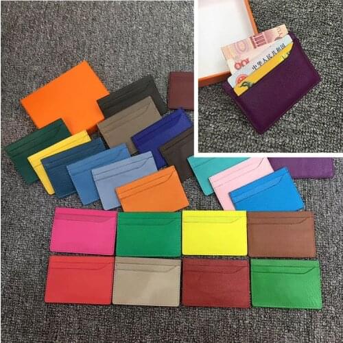 Genuine Leather minimalist wallet Fashion Unisex cute credit card wallet Business Card Case Sheepskin id card holder organizer