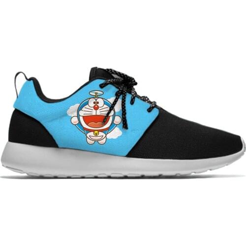 Doraemon Japanese Anime Cartoon Cool Fashion Funny Sport Running Shoes Lightweight Breathable 3D Printed Men Women Mesh Sneakers