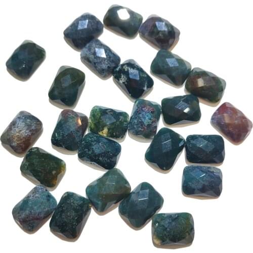 Natural Stone India Agates Cabochon Beads Faceted rectangle No Hole Loose Beads For jewelry making DIY Ring necklace accessories