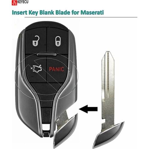 KEYECU New Smart Remote Key Replacement Uncut Blade Blank Emergency Insert For Maserati Ghibli Quattroporte
